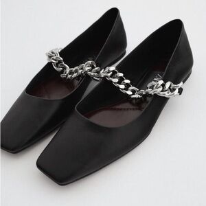 Zara Leather Ballet with Chain